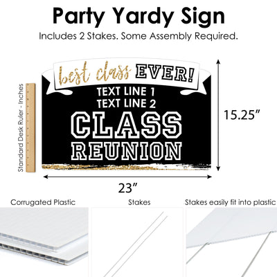 Reunited - School Class Reunion Party Yard Sign Lawn Decorations - Personalized Best Class Ever Party Yardy Sign