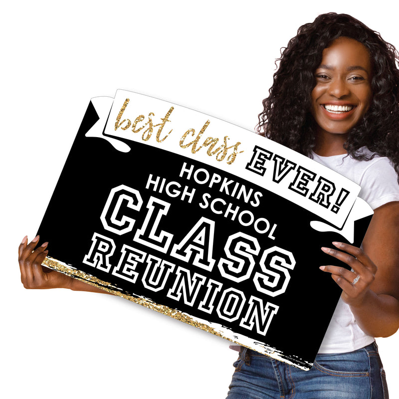 Reunited - School Class Reunion Party Yard Sign Lawn Decorations - Personalized Best Class Ever Party Yardy Sign