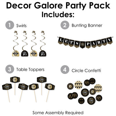 Roaring 20's - 1920s Art Deco Jazz Party Supplies Decoration Kit - Decor Galore Party Pack - 51 Pieces