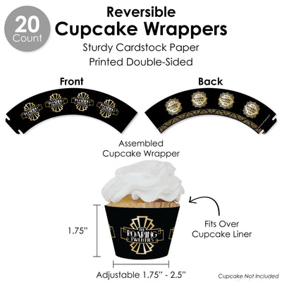 Roaring 20's - 1920s Art Deco Jazz Party Favors and Cupcake Kit - Fabulous Favor Party Pack - 100 Pieces