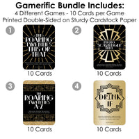 Roaring 20's - 4 1920s Art Deco Jazz Party Games - 10 Cards Each - Gamerific Bundle