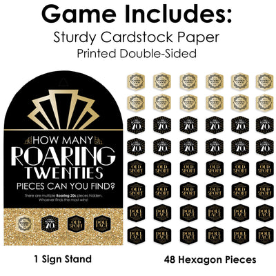 Roaring 20’s - 1920s Art Deco Jazz Party Scavenger Hunt - 1 Stand and 48 Game Pieces - Hide and Find Gam