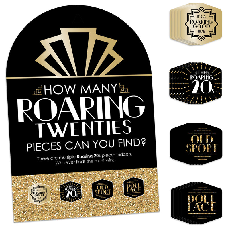 Roaring 20’s - 1920s Art Deco Jazz Party Scavenger Hunt - 1 Stand and 48 Game Pieces - Hide and Find Gam
