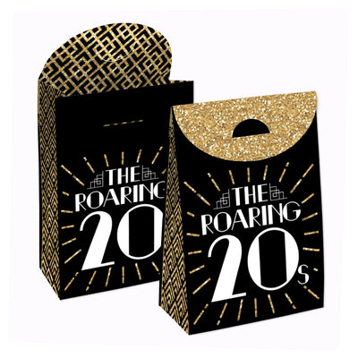 Roaring 20's - 1920s Art Deco Jazz Gift Favor Bags - Party Goodie Boxes - Set of 12