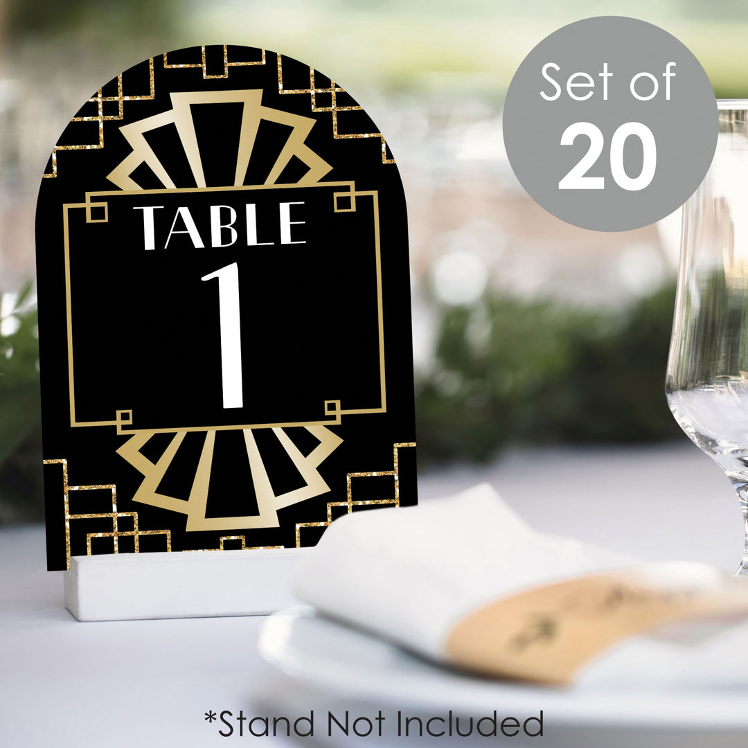Roaring 20's - 1920s Art Deco Jazz Party Double-Sided 5 x 7 inches Cards - Table Numbers - 1-20