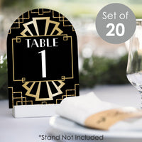 Roaring 20's - 1920s Art Deco Jazz Party Double-Sided 5 x 7 inches Cards - Table Numbers - 1-20