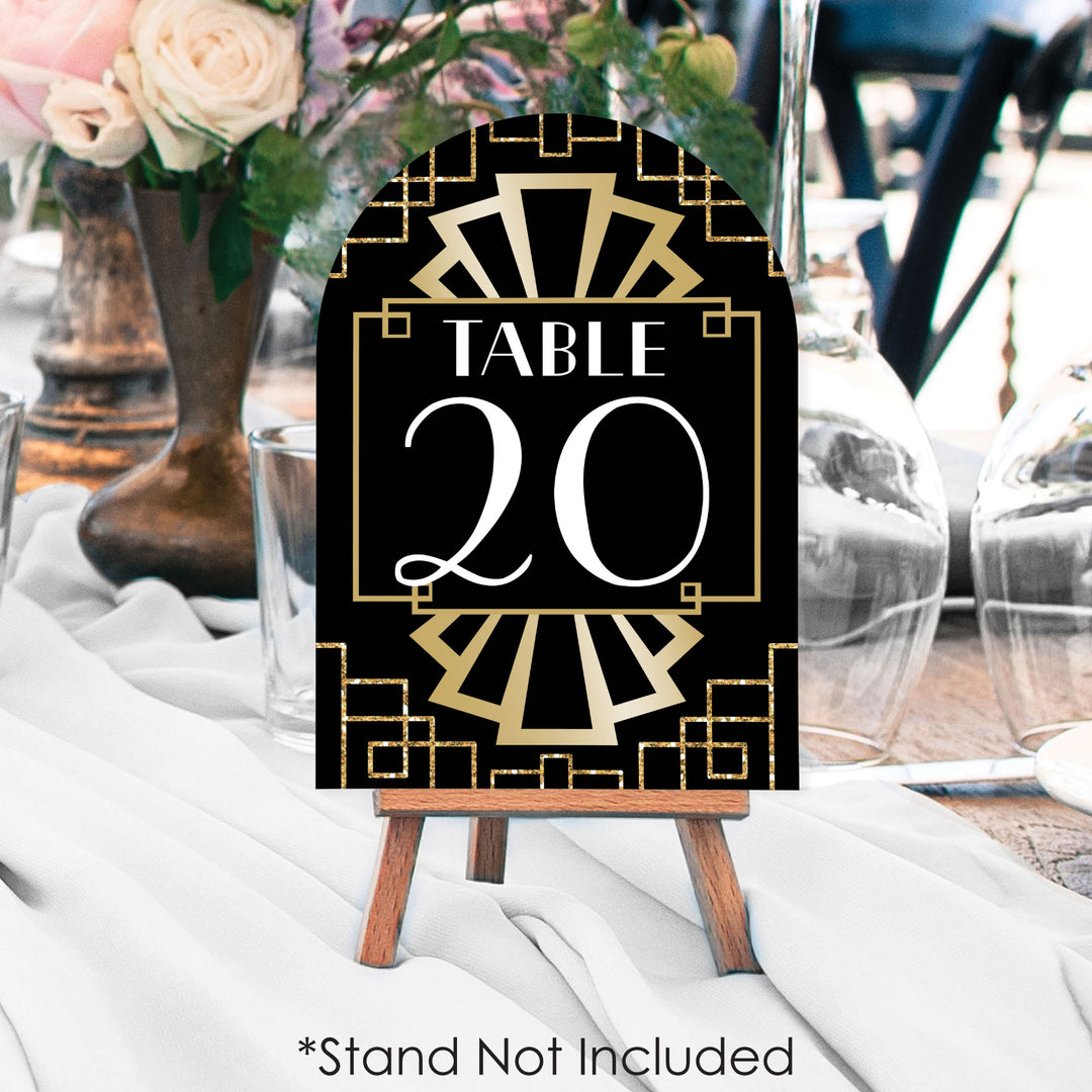 Roaring 20's - 1920s Art Deco Jazz Party Double-Sided 5 x 7 inches Cards - Table Numbers - 1-20