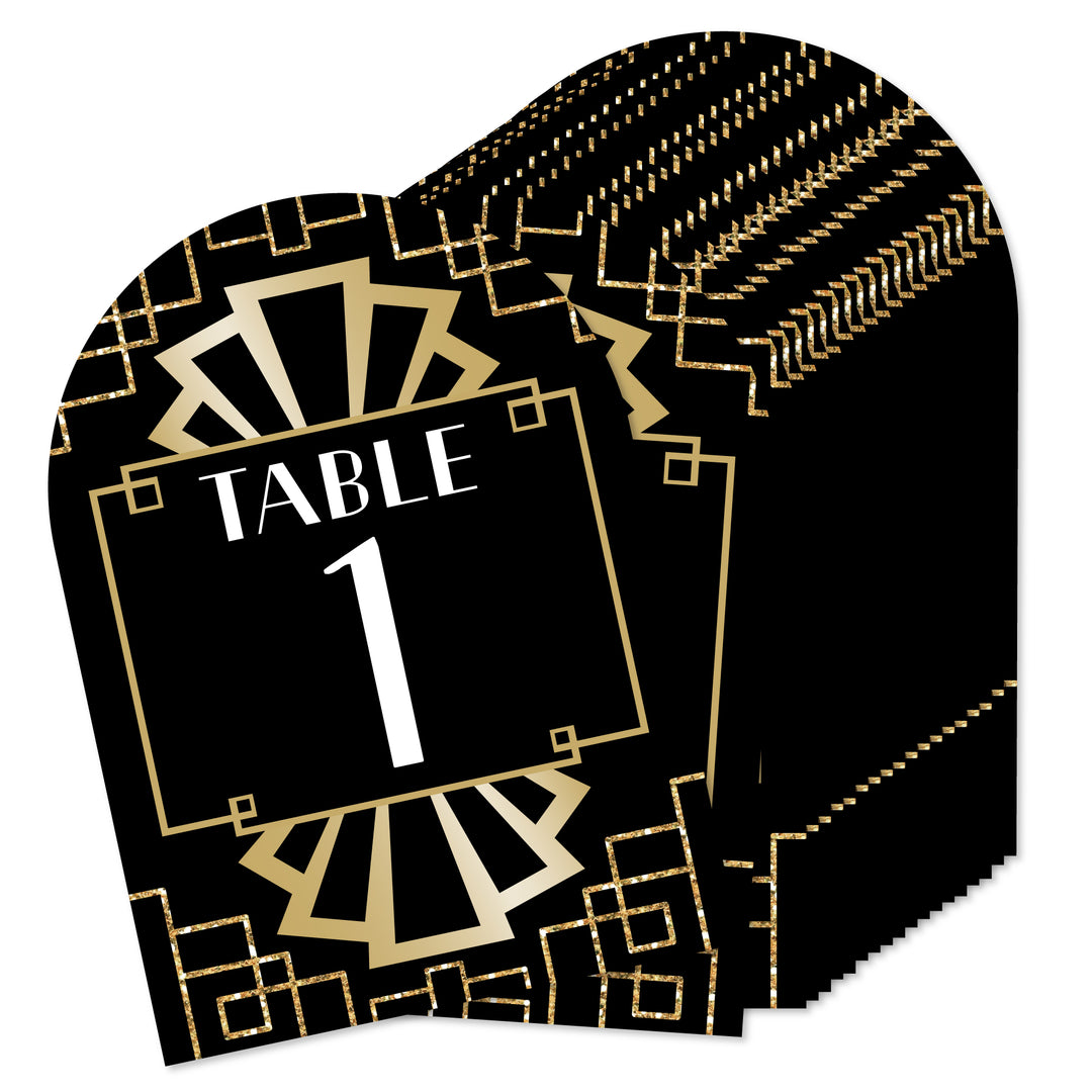 Roaring 20's - 1920s Art Deco Jazz Party Double-Sided 5 x 7 inches Cards - Table Numbers - 1-20