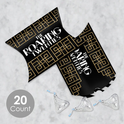 Roaring 20's - Favor Gift Boxes - 1920s Art Deco Jazz Party Petite Pillow Boxes - Set of 20