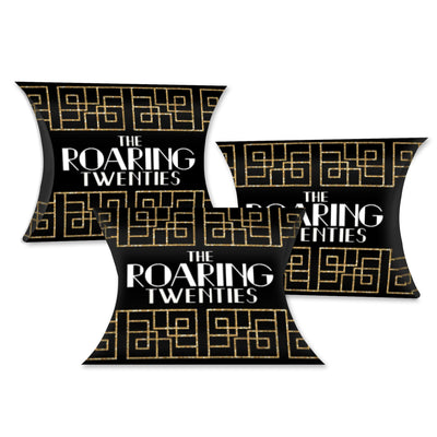 Roaring 20's - Favor Gift Boxes - 1920s Art Deco Jazz Party Petite Pillow Boxes - Set of 20