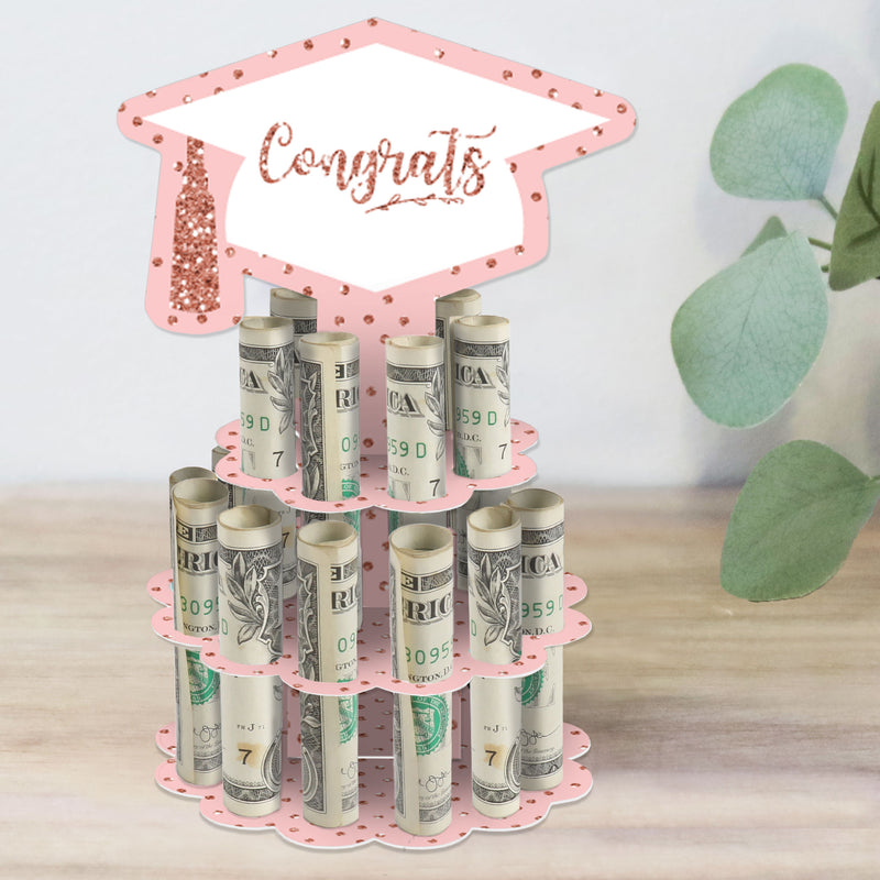Rose Gold Grad - DIY Graduation Party Money Holder Gift - Cash Cake