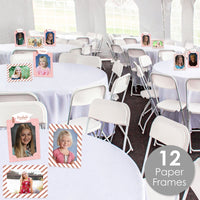 Rose Gold Grad - Graduation Party 4x6 Picture Display - Paper Photo Frames - Set of 12
