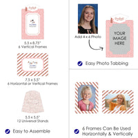 Rose Gold Grad - Graduation Party 4x6 Picture Display - Paper Photo Frames - Set of 12