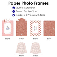 Rose Gold Grad - Graduation Party 4x6 Picture Display - Paper Photo Frames - Set of 12