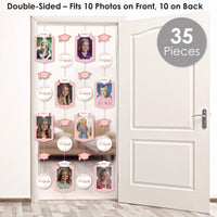 Rose Gold Grad - Graduation Party DIY Backdrop Decor - Hanging Vertical Photo Garland - 35 Pieces
