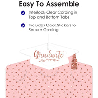 Rose Gold Grad - Graduation Party DIY Backdrop Decor - Hanging Vertical Photo Garland - 35 Pieces