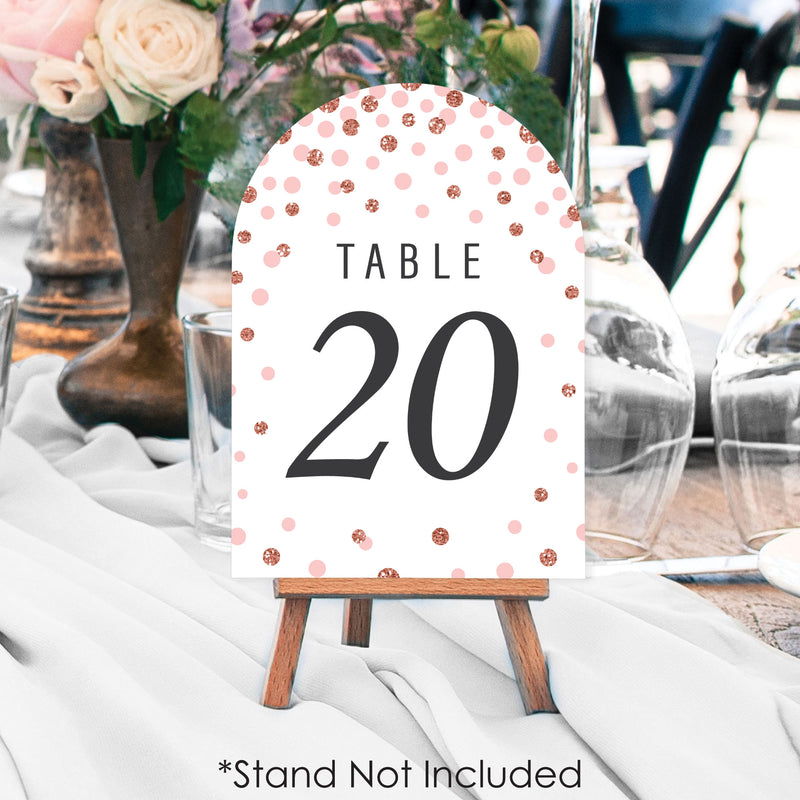 Rose Gold Wedding - Wedding Receptions, Parties or Events Double-Sided 5 x 7 inches Cards - Table Numbers - 1-20