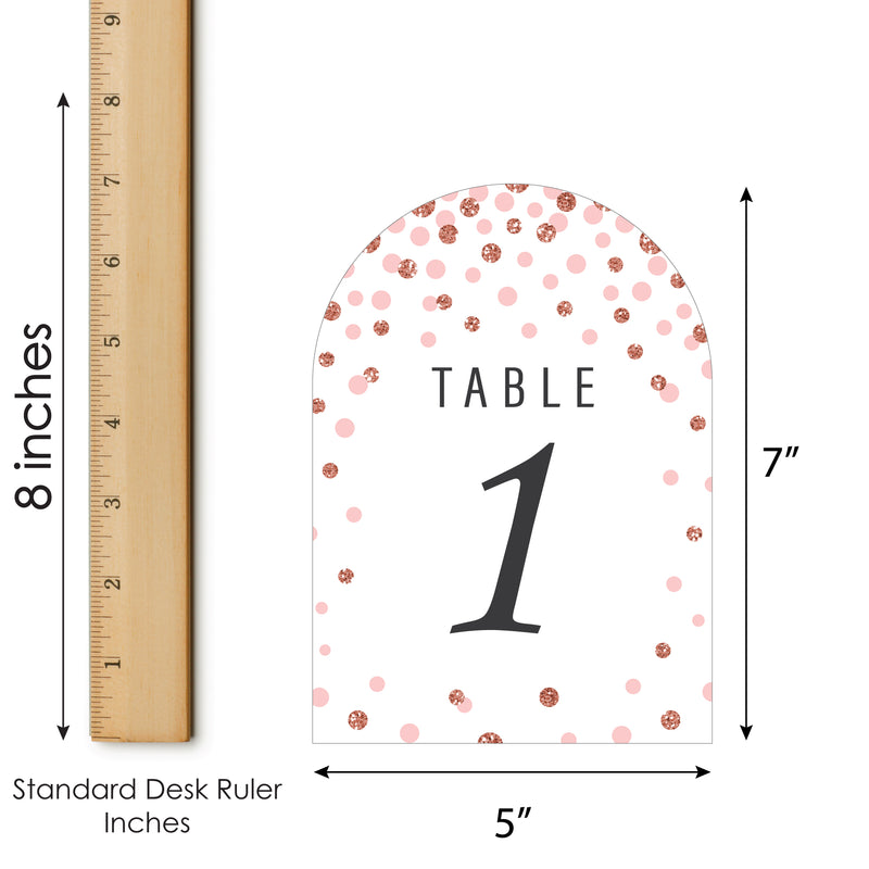 Rose Gold Wedding - Wedding Receptions, Parties or Events Double-Sided 5 x 7 inches Cards - Table Numbers - 1-20