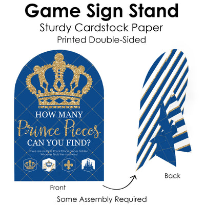 Royal Prince Charming - Baby Shower or Birthday Party Scavenger Hunt - 1 Stand and 48 Game Pieces - Hide and Find Game