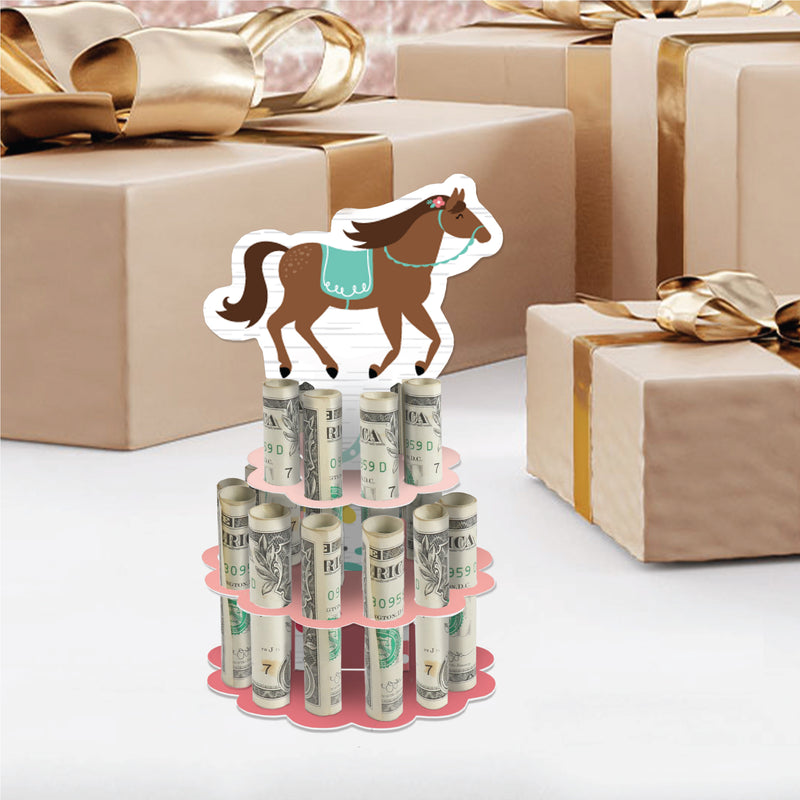 Run Wild Horses - DIY Pony Birthday Party Money Holder Gift - Cash Cake