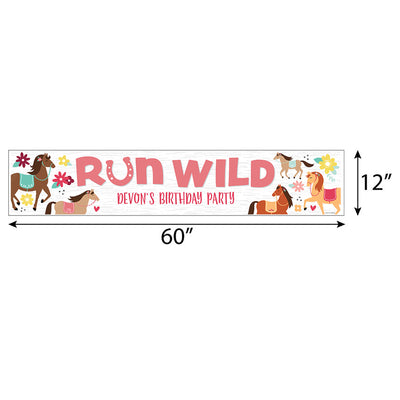 Run Wild Horses - Personalized Happy Birthday Pony Party Banner