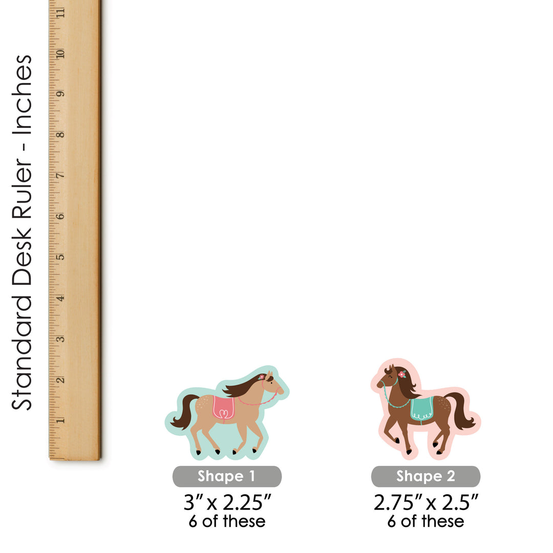 Run Wild Horses - DIY Shaped Pony Birthday Party Cut-Outs - 24 Count