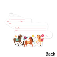 Run Wild Horses - Shaped Fill-In Invitations - Pony Birthday Party Invitation Cards with Envelopes - Set of 12