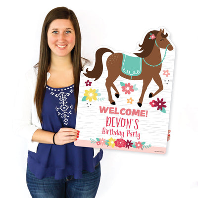Run Wild Horses - Party Decorations - Pony Birthday Party Personalized Welcome Yard Sign