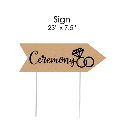 Rustic Wedding Ceremony Signs - Wedding Sign Arrow - Double Sided Directional Yard Signs - Set of 2 Ceremony Signs