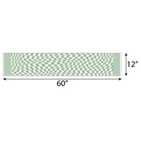 Sage Green Checkered Party - Petite Paper Table Runner - 12 x 60 inches