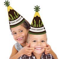 Sasquatch Crossing - Cone Happy Birthday Party Hats for Kids and Adults - Set of 8 (Standard Size)
