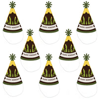 Sasquatch Crossing - Cone Happy Birthday Party Hats for Kids and Adults - Set of 8 (Standard Size)