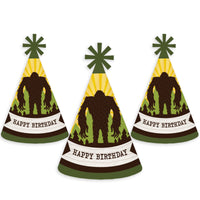Sasquatch Crossing - Cone Happy Birthday Party Hats for Kids and Adults - Set of 8 (Standard Size)