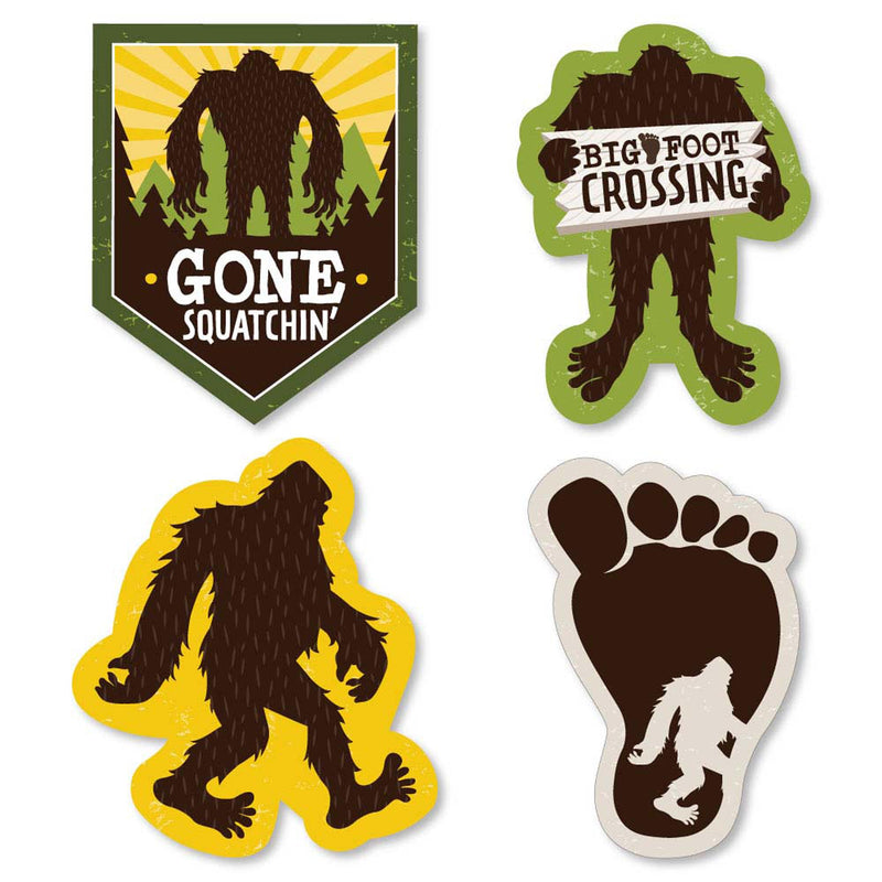 Sasquatch Crossing - DIY Shaped Bigfoot Party or Birthday Party Cut-Outs - 24 ct