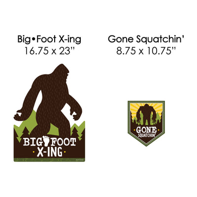Sasquatch Crossing - Yard Sign & Outdoor Lawn Decorations - Bigfoot Party or Birthday Party Yard Signs - Set of 8