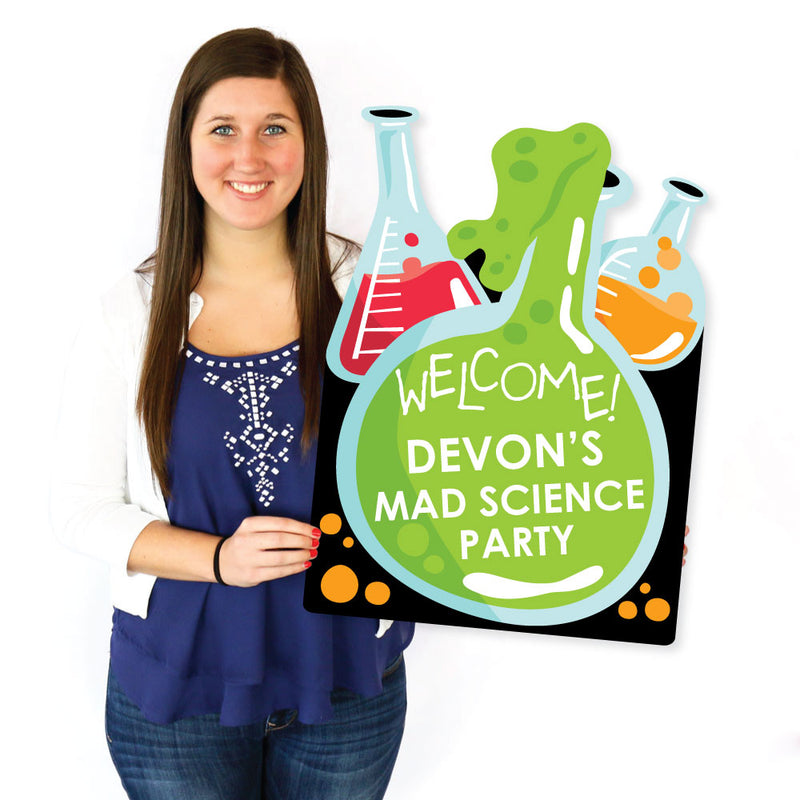 Scientist Lab - Party Decorations - Mad Science Baby Shower or Birthday Party Personalized Welcome Yard Sign