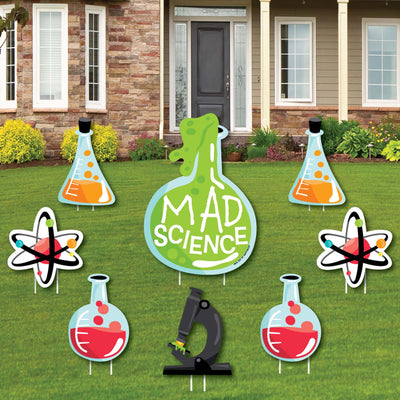Scientist Lab - Yard Sign and Outdoor Lawn Decorations - Mad Science Baby Shower or Birthday Party Yard Signs - Set of 8