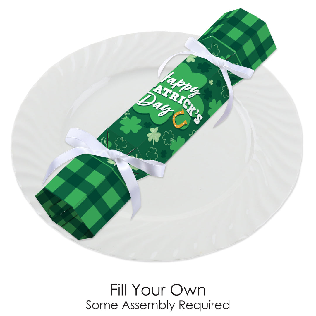 Shamrock St. Patrick's Day - No Snap Saint Paddy’s Day Party Table Favors - DIY Cracker Boxes - Set of 12