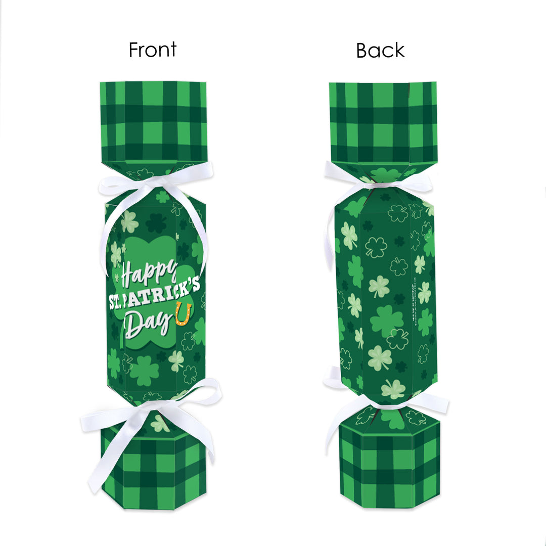 Shamrock St. Patrick's Day - No Snap Saint Paddy’s Day Party Table Favors - DIY Cracker Boxes - Set of 12