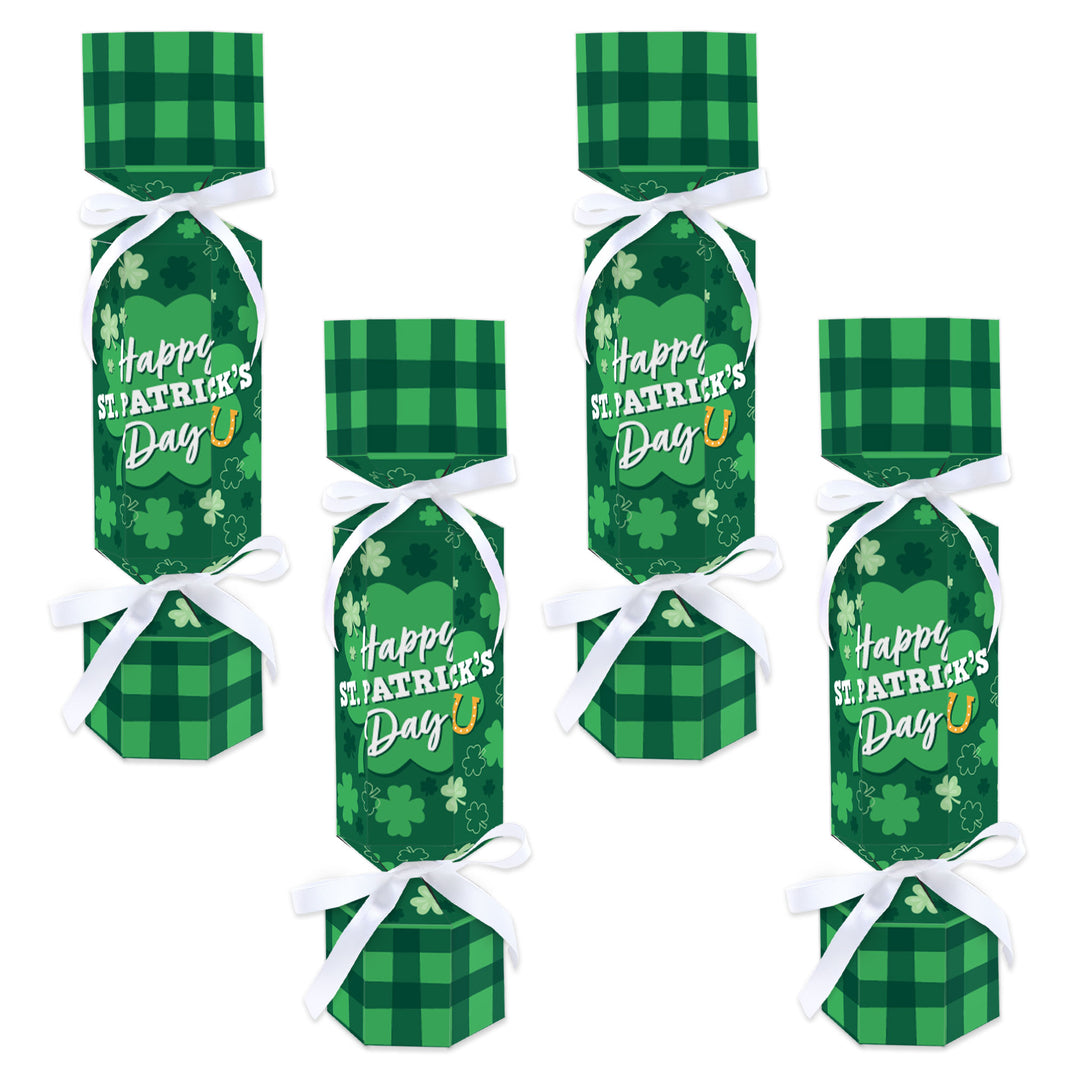 Shamrock St. Patrick's Day - No Snap Saint Paddy’s Day Party Table Favors - DIY Cracker Boxes - Set of 12