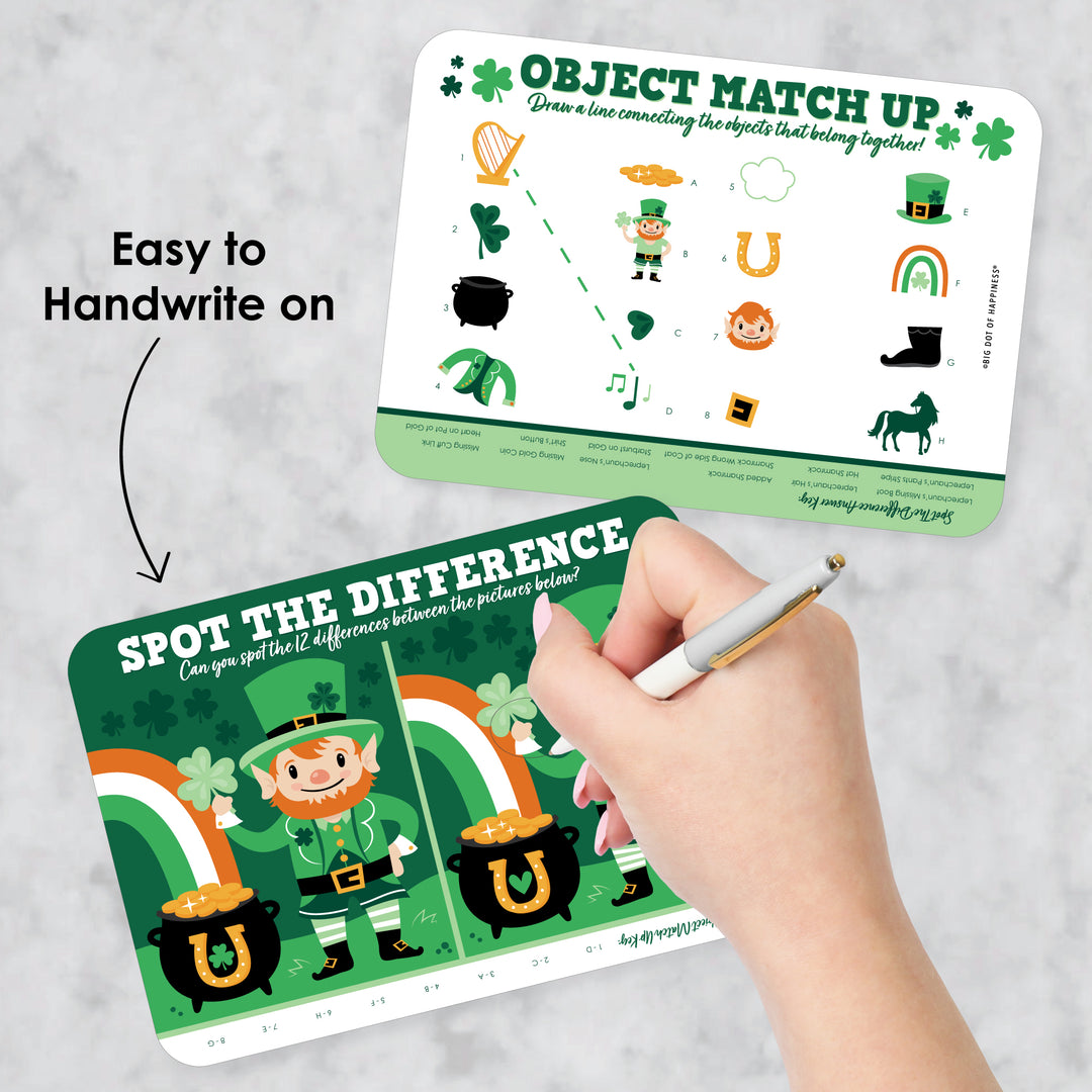 Shamrock St. Patrick's Day - 2-in-1 Saint Paddy’s Day Party Cards - Activity Duo Games - Set of 20