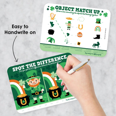 Shamrock St. Patrick's Day - 2-in-1 Saint Paddy’s Day Party Cards - Activity Duo Games - Set of 20