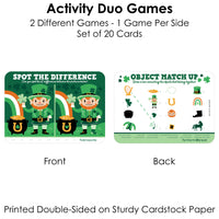 Shamrock St. Patrick's Day - 2-in-1 Saint Paddy’s Day Party Cards - Activity Duo Games - Set of 20