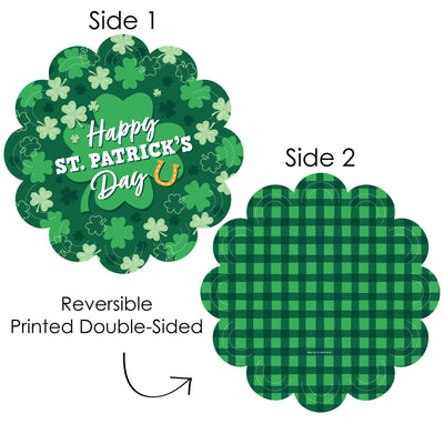 Shamrock St. Patrick's Day - Saint Paddy’s Day Party Round Table Decorations - Paper Chargers - Place Setting For 12