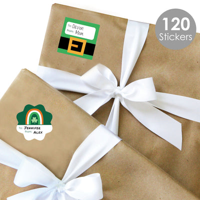 Shamrock St. Patrick's Day - Assorted Saint Patty’s Day Party Gift Tag Labels - To and From Stickers - 12 Sheets - 120 Stickers