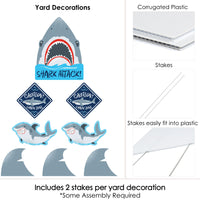 Shark Zone - Yard Sign & Outdoor Lawn Decorations - Jawsome Shark Party or Birthday Party Yard Signs - Set of 8