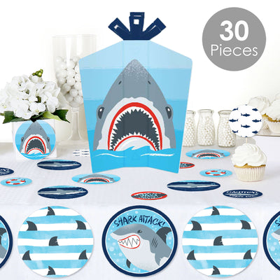 Shark Zone - Jawsome Shark Party or Birthday Party Decor and Confetti - Terrific Table Centerpiece Kit - Set of 30