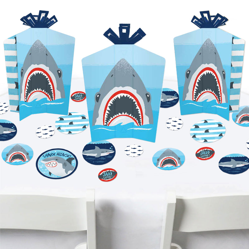 Shark Zone - Jawsome Shark Party or Birthday Party Decor and Confetti - Terrific Table Centerpiece Kit - Set of 30