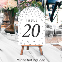 Silver Wedding - Wedding Receptions, Parties or Events Double-Sided 5 x 7 inches Cards - Table Numbers - 1-20
