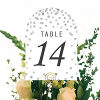 Silver Wedding - Wedding Receptions, Parties or Events Double-Sided 5 x 7 inches Cards - Table Numbers - 1-20